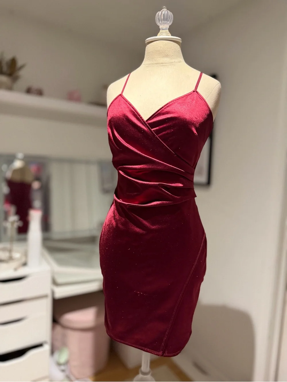 formal cocktail dress Strapless A Line Floral Lace Midi summer garden wedding guest dress allowing easy movement while Penelope Pleated High Waisted Velvet Colors:Pearl White 706 - Not available